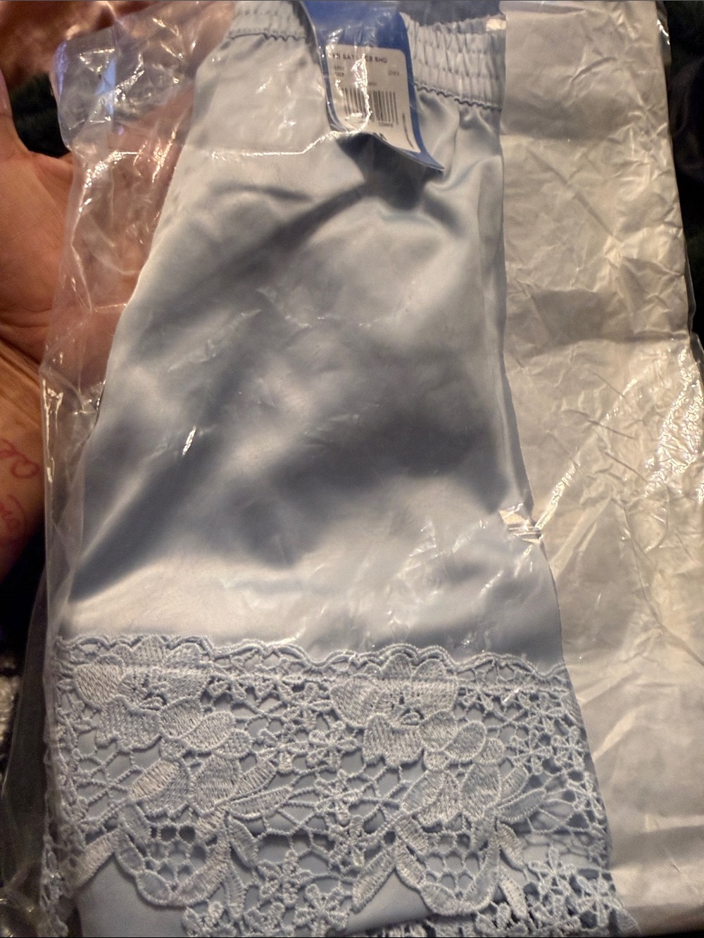 Adidas Baby Light Blue Satin Lace Trim Shorts - Picture 3 of 3
